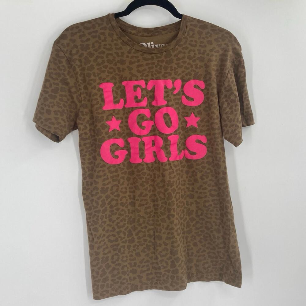 Oliver & Otis Let’s Go Girls Shania Twain Animal Print Pink Graphic Tee Small